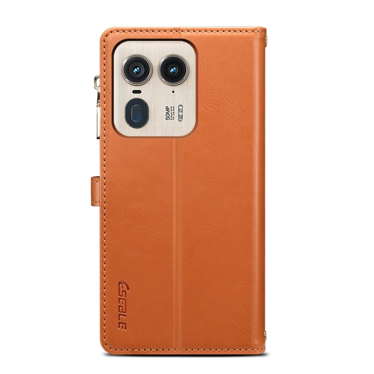 For Motorola Edge 50 Ultra ESEBLE Star Series Lanyard Zipper Wallet RFID Leather Case