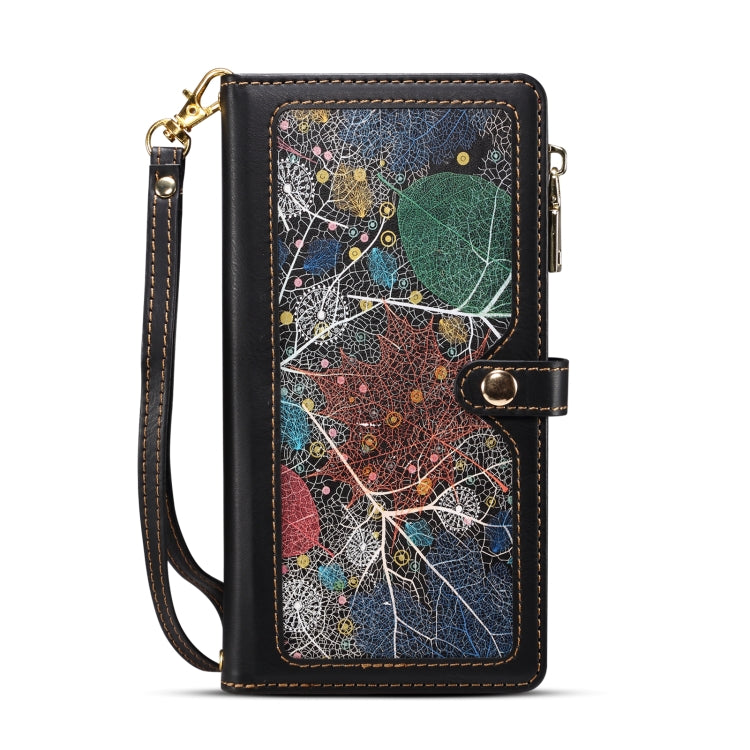 For Motorola Edge 50 Ultra ESEBLE Star Series Lanyard Zipper Wallet RFID Leather Case