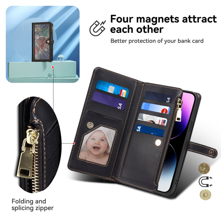 For Motorola Edge 50 Ultra ESEBLE Star Series Lanyard Zipper Wallet RFID Leather Case