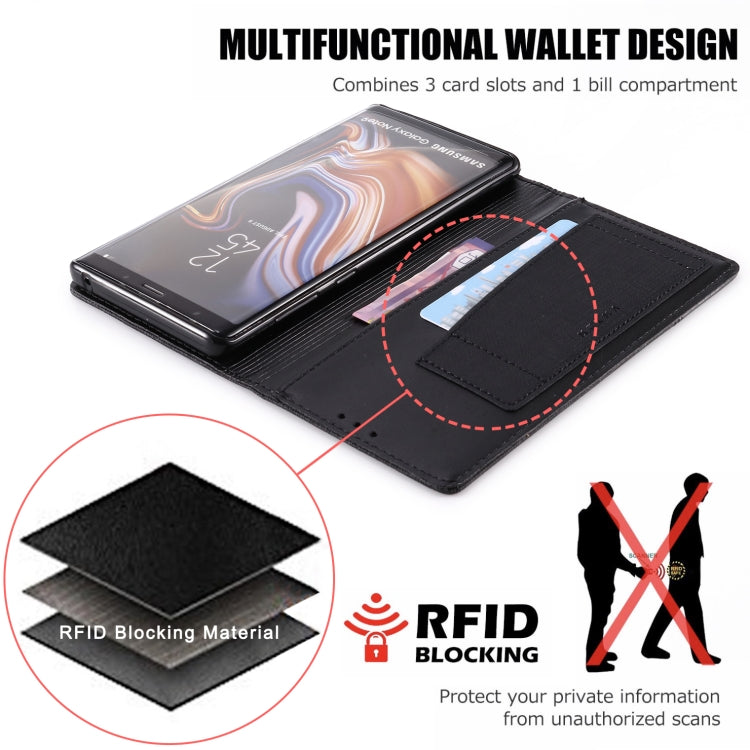 For Samsung Galaxy Note9 MUXMA MX109 Horizontal Flip Leather Case with Holder & Card Slot & Wallet