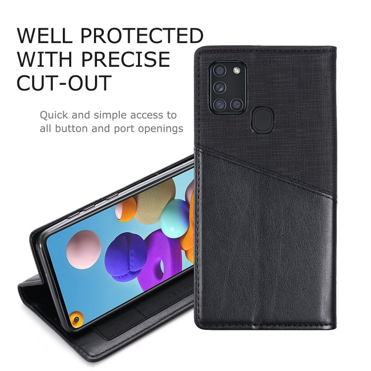 For Samsung Galaxy A21s MUXMA MX109 Horizontal Flip Leather Case with Holder & Card Slot & Wallet
