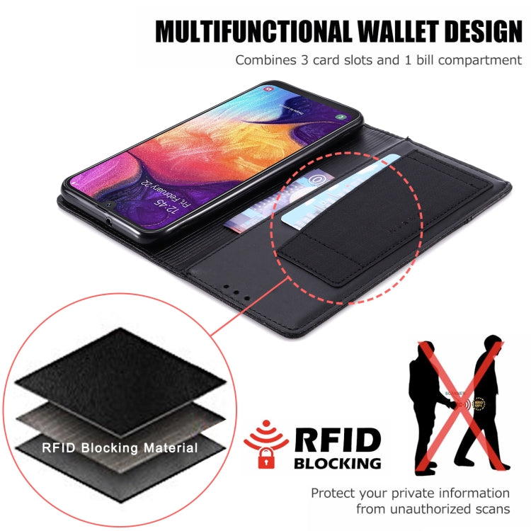 For Samsung Galaxy A50 MUXMA MX109 Horizontal Flip Leather Case with Holder & Card Slot & Wallet