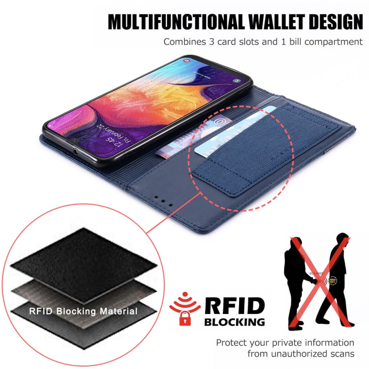 For Samsung Galaxy A50 MUXMA MX109 Horizontal Flip Leather Case with Holder & Card Slot & Wallet