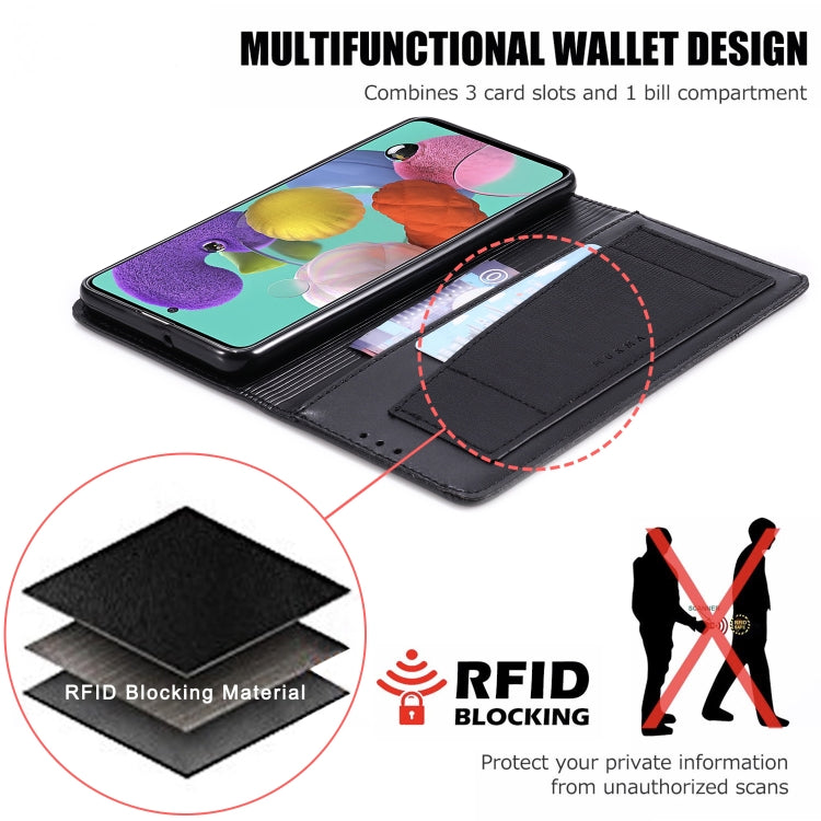 For Samsung Galaxy A51 MUXMA MX109 Horizontal Flip Leather Case with Holder & Card Slot & Wallet
