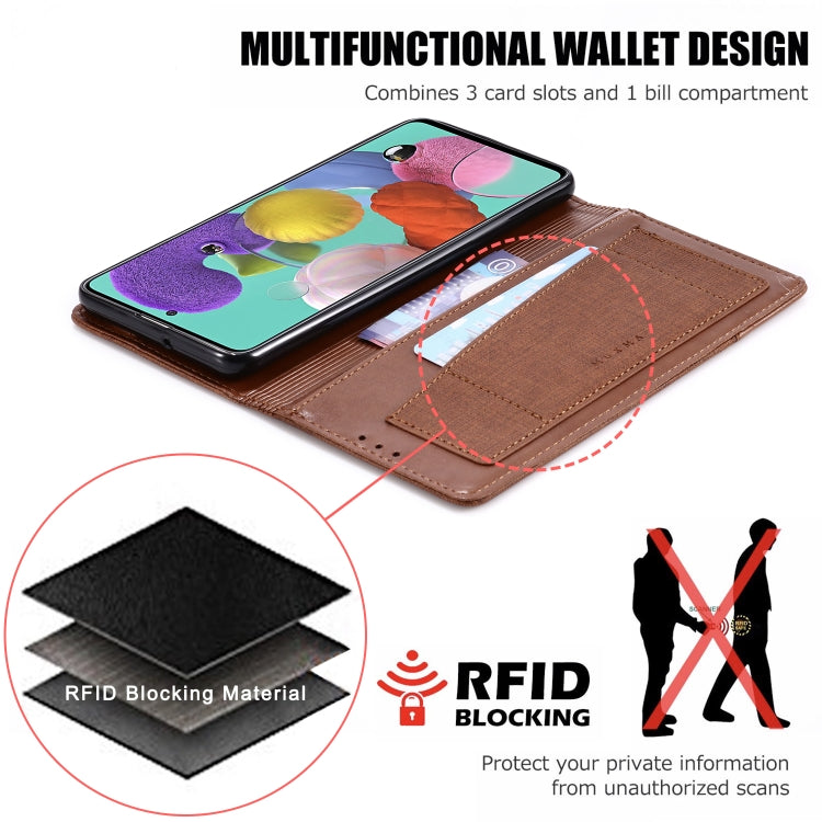For Samsung Galaxy A51 MUXMA MX109 Horizontal Flip Leather Case with Holder & Card Slot & Wallet