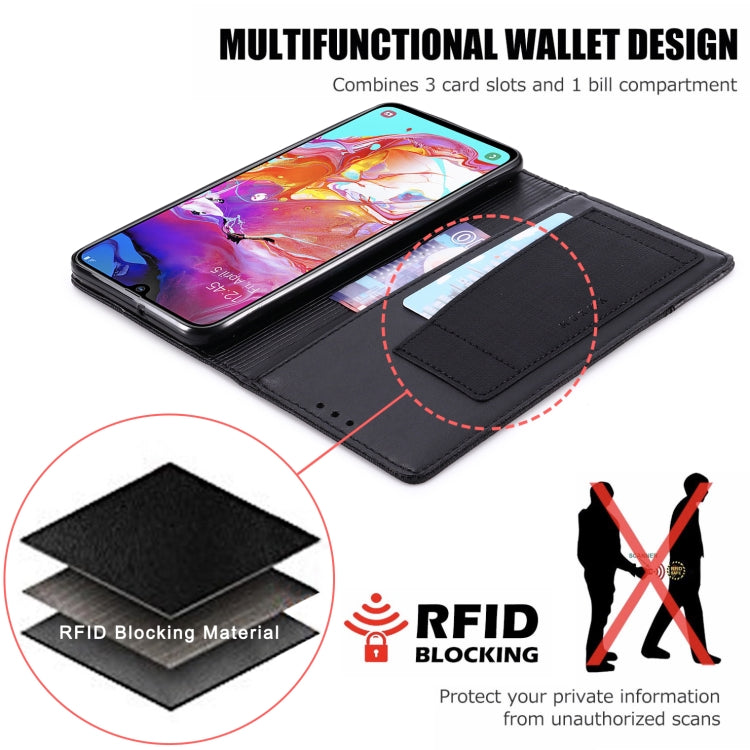 For Samsung Galaxy A70 MUXMA MX109 Horizontal Flip Leather Case with Holder & Card Slot & Wallet