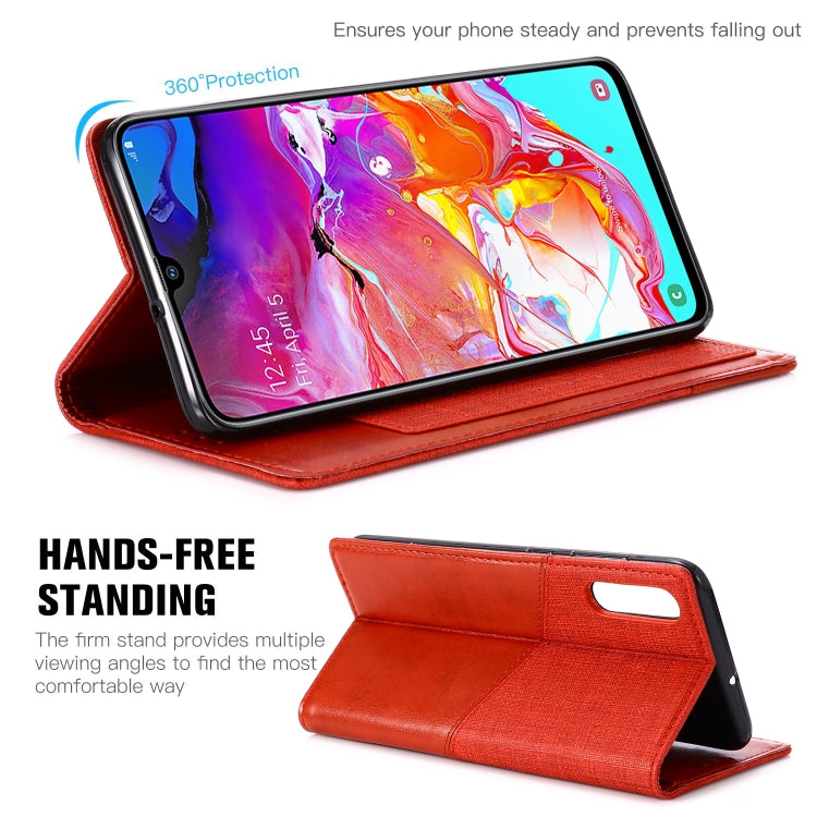 For Samsung Galaxy A70 MUXMA MX109 Horizontal Flip Leather Case with Holder & Card Slot & Wallet