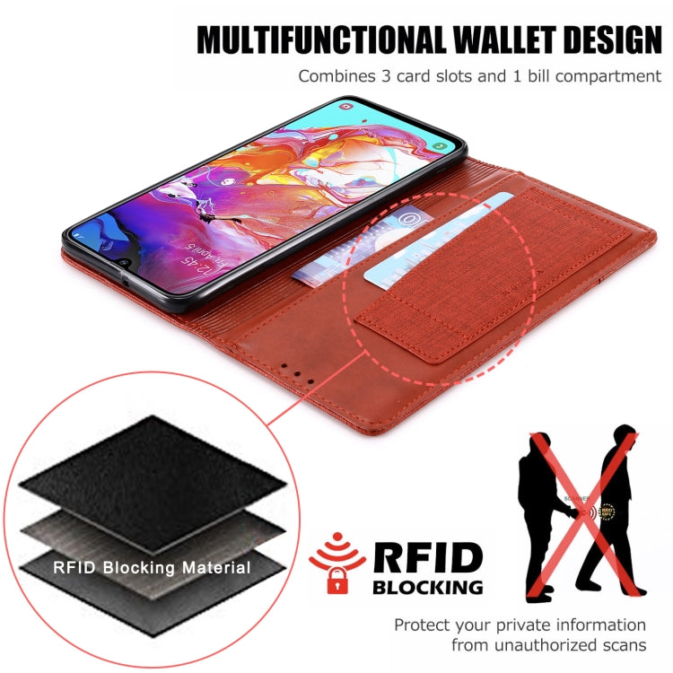 For Samsung Galaxy A70 MUXMA MX109 Horizontal Flip Leather Case with Holder & Card Slot & Wallet
