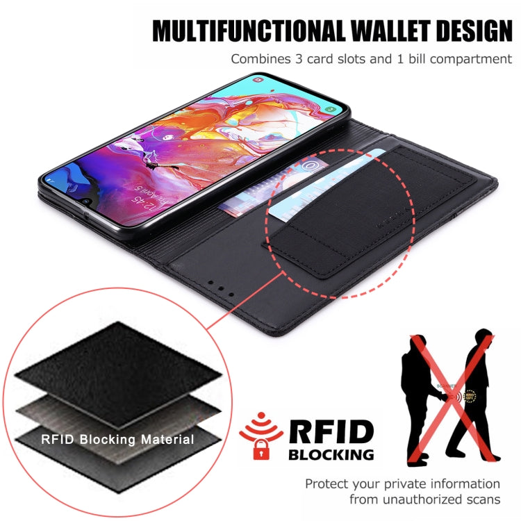 For Samsung Galaxy A70 MUXMA MX109 Horizontal Flip Leather Case with Holder & Card Slot & Wallet