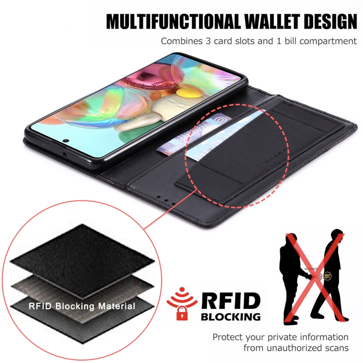 For Samsung Galaxy A71 MUXMA MX109 Horizontal Flip Leather Case with Holder & Card Slot & Wallet