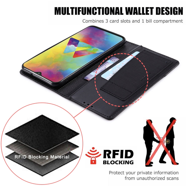 For Samsung Galaxy M20 MUXMA MX109 Horizontal Flip Leather Case with Holder & Card Slot & Wallet