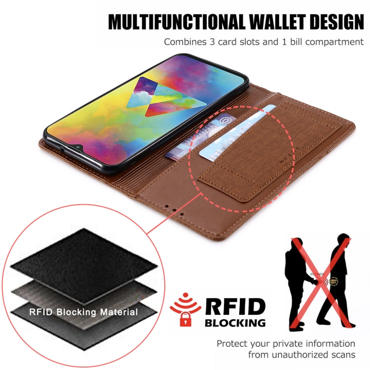 For Samsung Galaxy M20 MUXMA MX109 Horizontal Flip Leather Case with Holder & Card Slot & Wallet