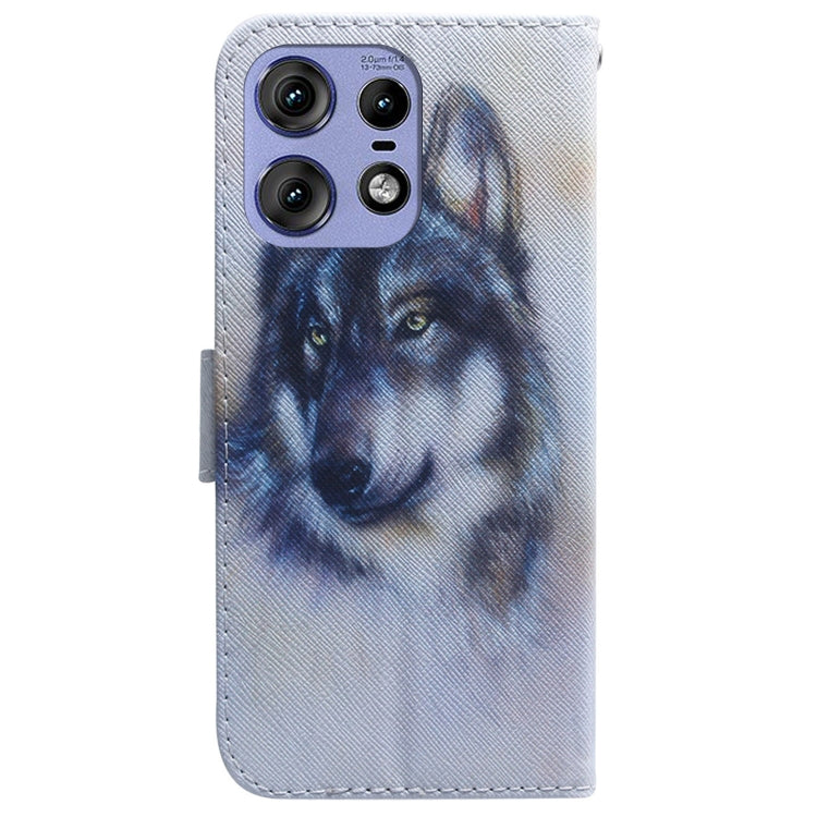 For Motorola Edge 50 Pro Coloured Drawing Flip Leather Phone Case