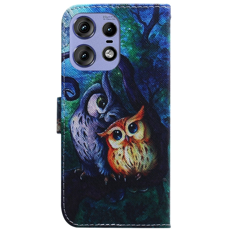 For Motorola Edge 50 Pro Coloured Drawing Flip Leather Phone Case
