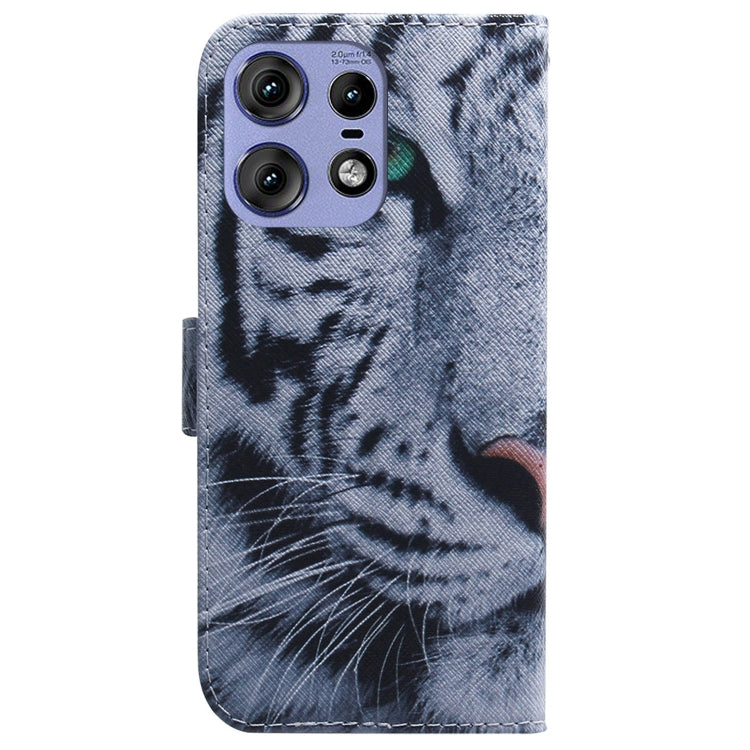 For Motorola Edge 50 Pro Coloured Drawing Flip Leather Phone Case
