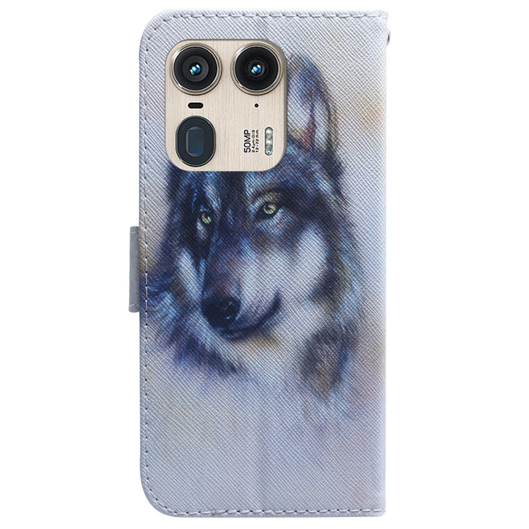 For Motorola Edge 50 Ultra Coloured Drawing Flip Leather Phone Case