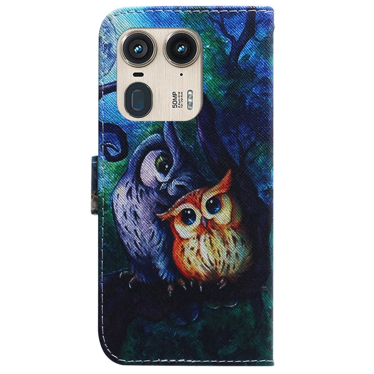 For Motorola Edge 50 Ultra Coloured Drawing Flip Leather Phone Case