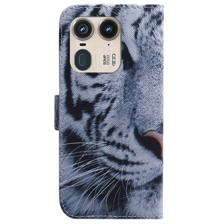 For Motorola Edge 50 Ultra Coloured Drawing Flip Leather Phone Case