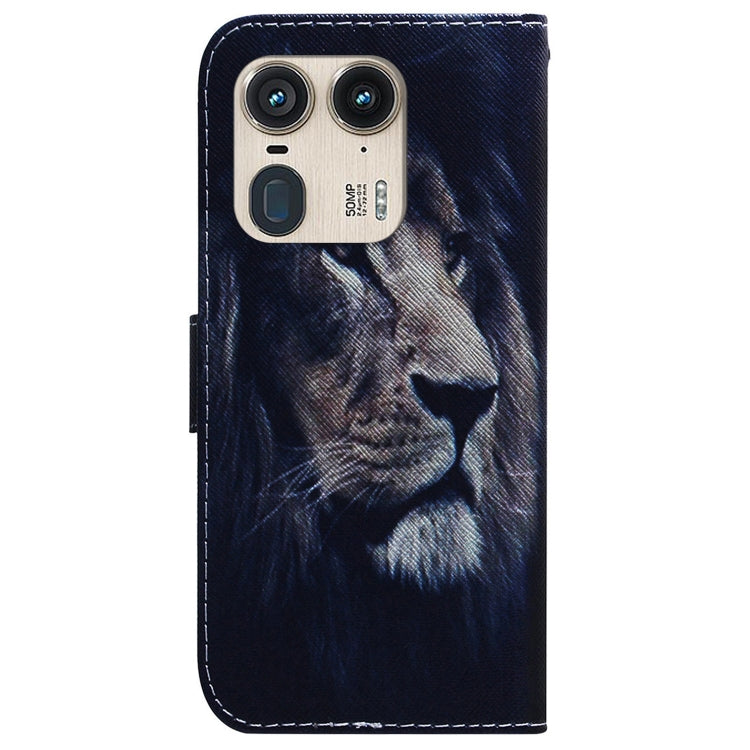 For Motorola Edge 50 Ultra Coloured Drawing Flip Leather Phone Case