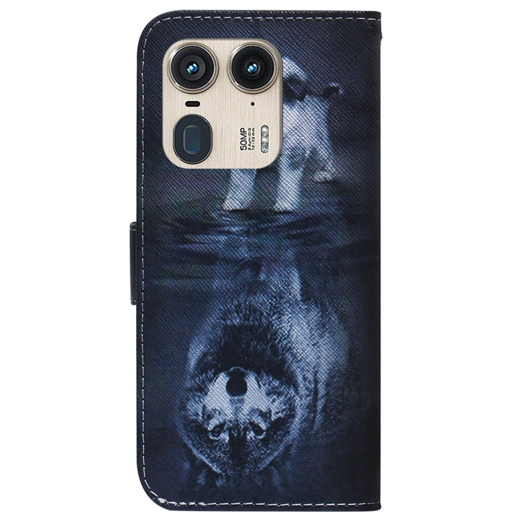For Motorola Edge 50 Ultra Coloured Drawing Flip Leather Phone Case