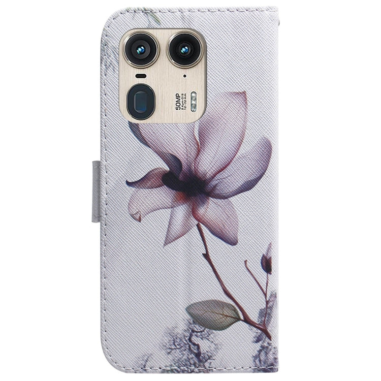 For Motorola Edge 50 Ultra Coloured Drawing Flip Leather Phone Case