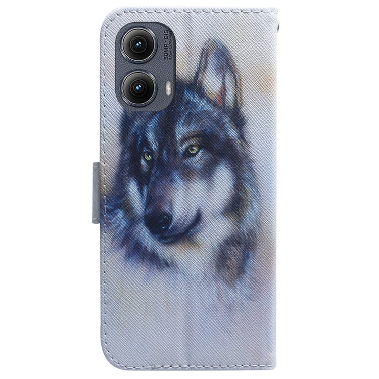 For Motorola Edge 2024 Coloured Drawing Flip Leather Phone Case
