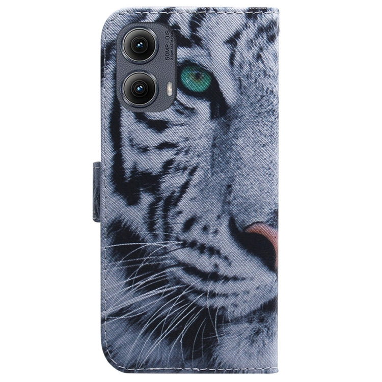 For Motorola Edge 2024 Coloured Drawing Flip Leather Phone Case
