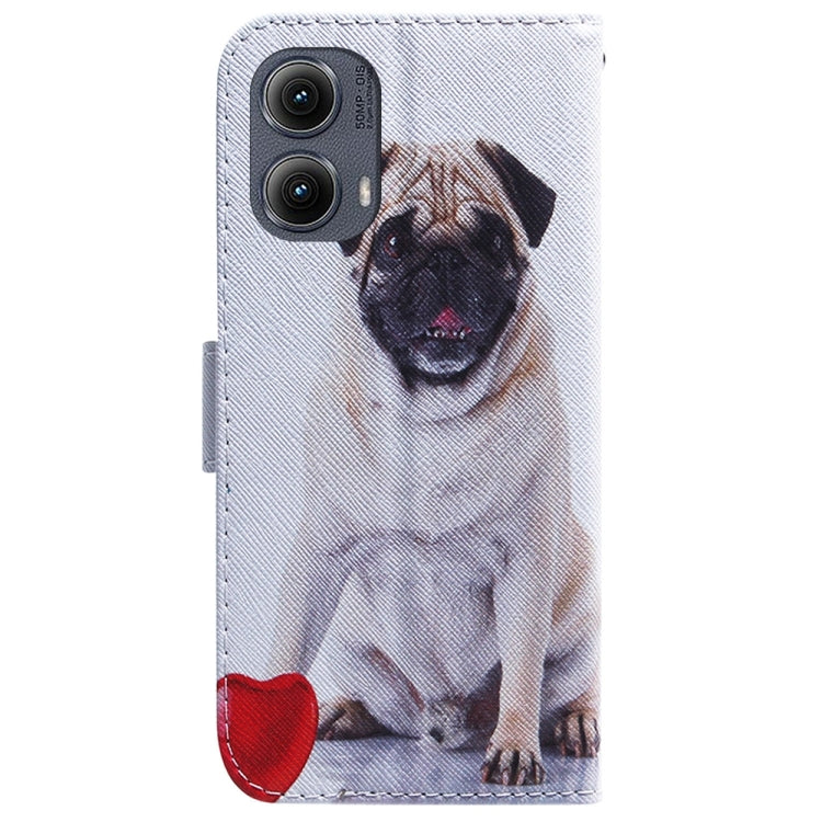 For Motorola Edge 2024 Coloured Drawing Flip Leather Phone Case