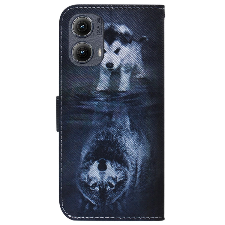 For Motorola Edge 2024 Coloured Drawing Flip Leather Phone Case