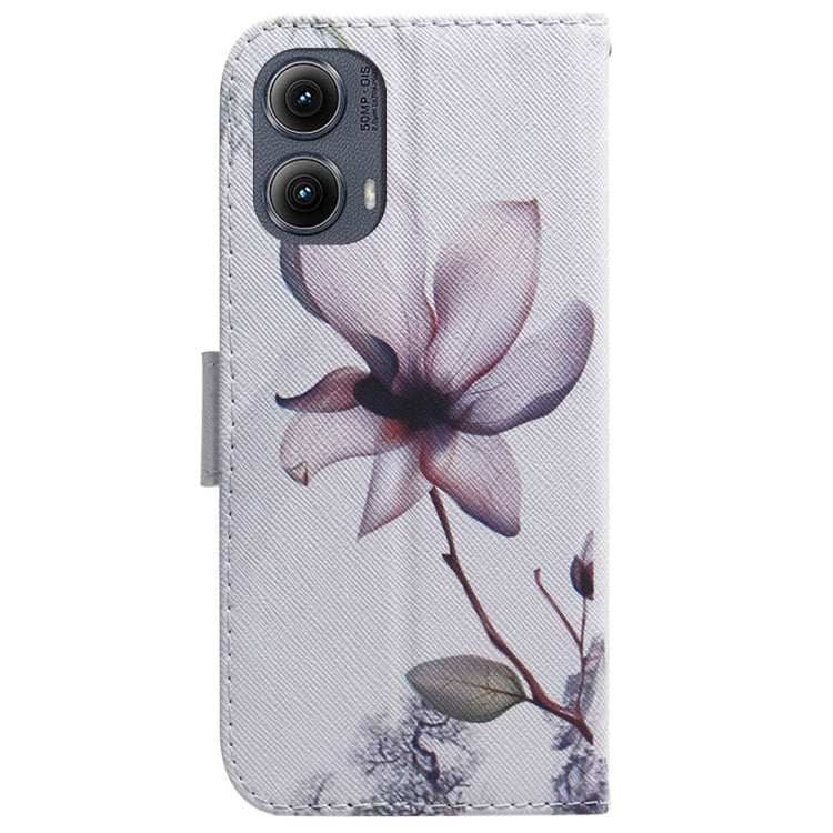 For Motorola Edge 2024 Coloured Drawing Flip Leather Phone Case