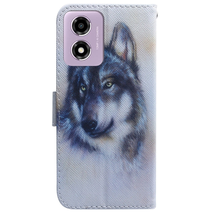 For Motorola Moto G04s / Moto E14 Coloured Drawing Flip Leather Phone Case