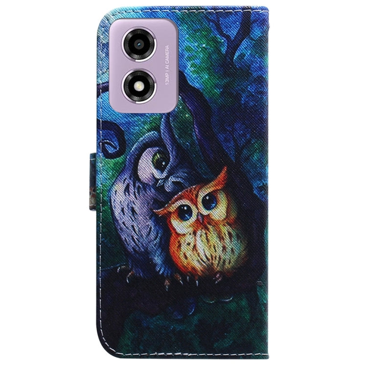 For Motorola Moto G04s / Moto E14 Coloured Drawing Flip Leather Phone Case