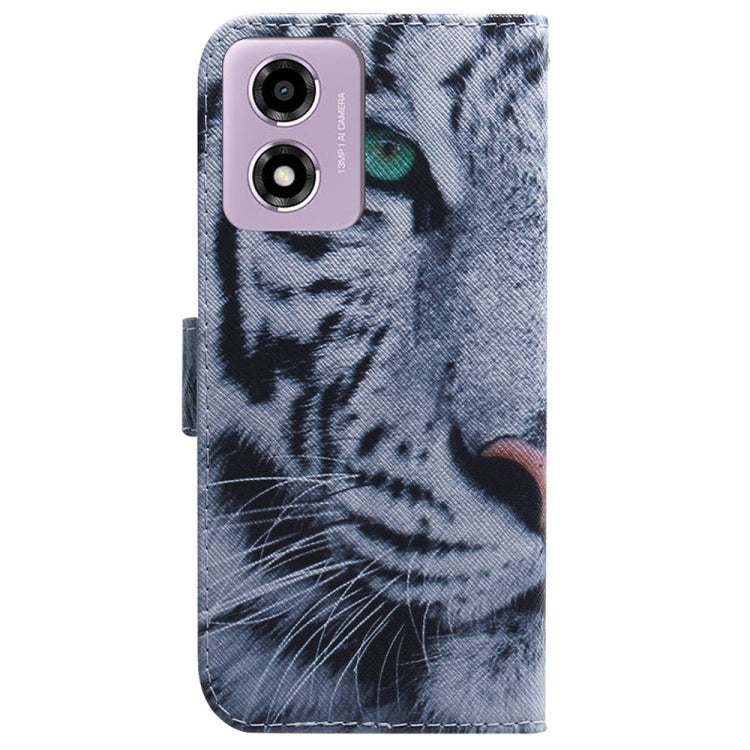 For Motorola Moto G04s / Moto E14 Coloured Drawing Flip Leather Phone Case