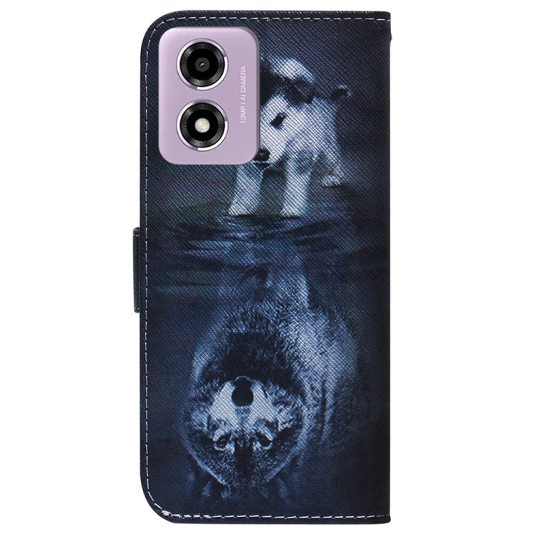 For Motorola Moto G04s / Moto E14 Coloured Drawing Flip Leather Phone Case