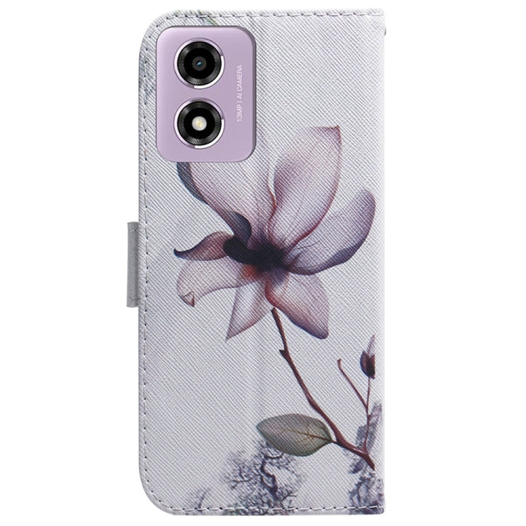 For Motorola Moto G04s / Moto E14 Coloured Drawing Flip Leather Phone Case