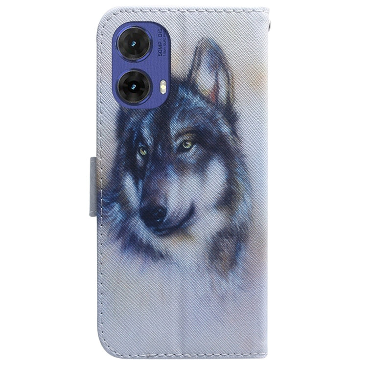 For Motorola Moto G85 Coloured Drawing Flip Leather Phone Case