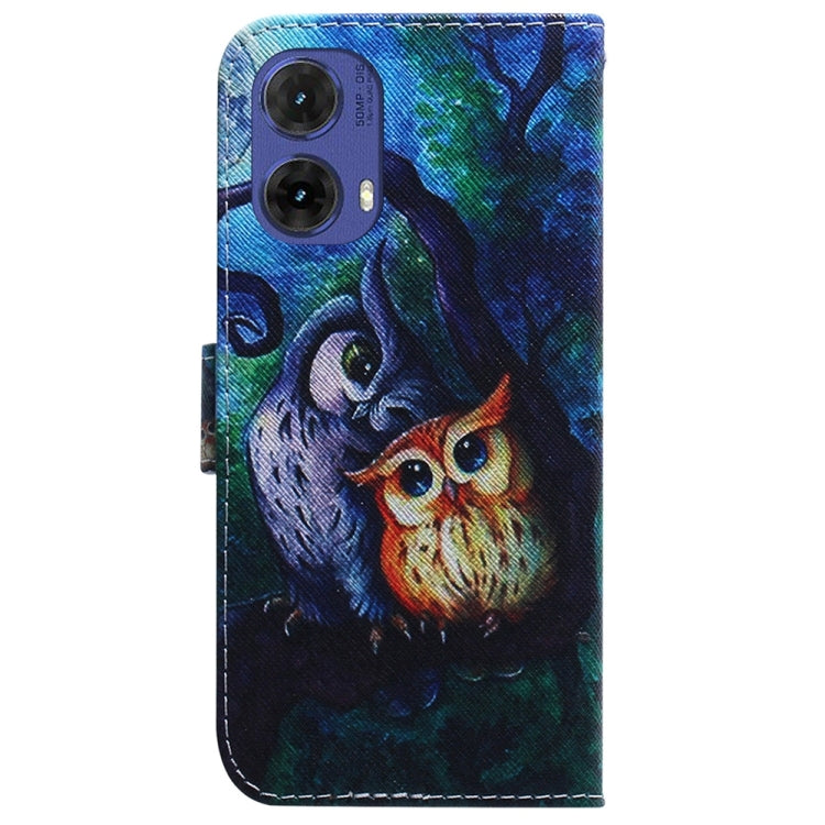 For Motorola Moto G85 Coloured Drawing Flip Leather Phone Case