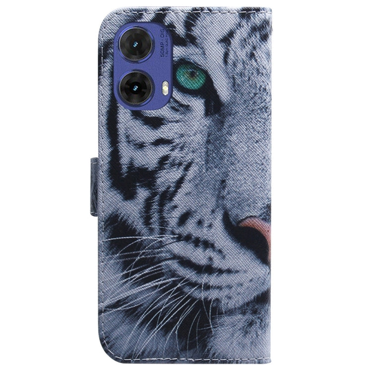 For Motorola Moto G85 Coloured Drawing Flip Leather Phone Case
