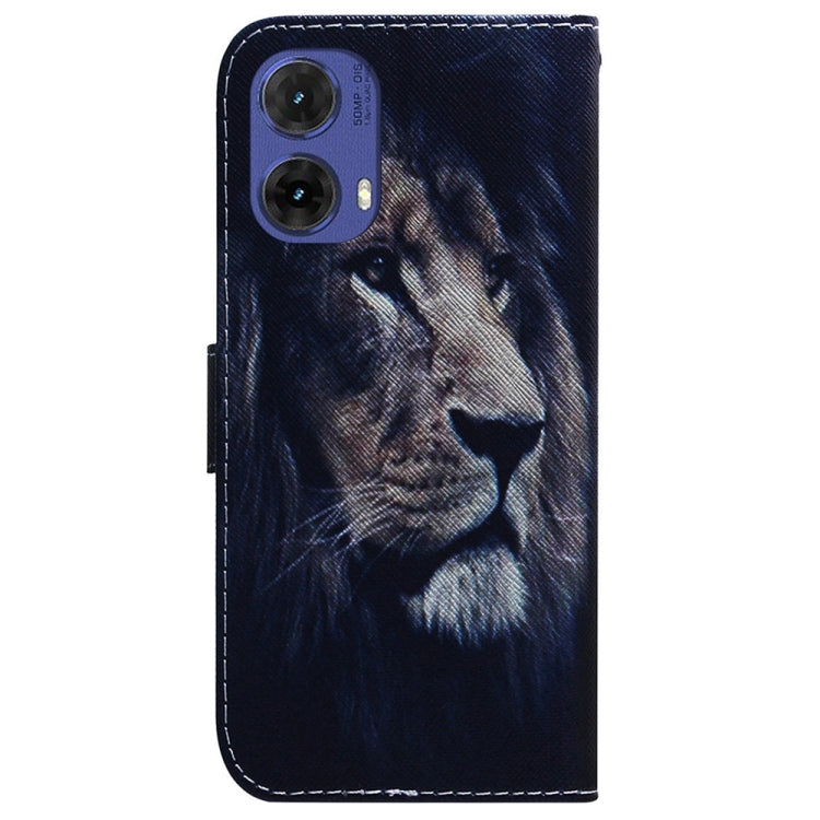 For Motorola Moto G85 Coloured Drawing Flip Leather Phone Case