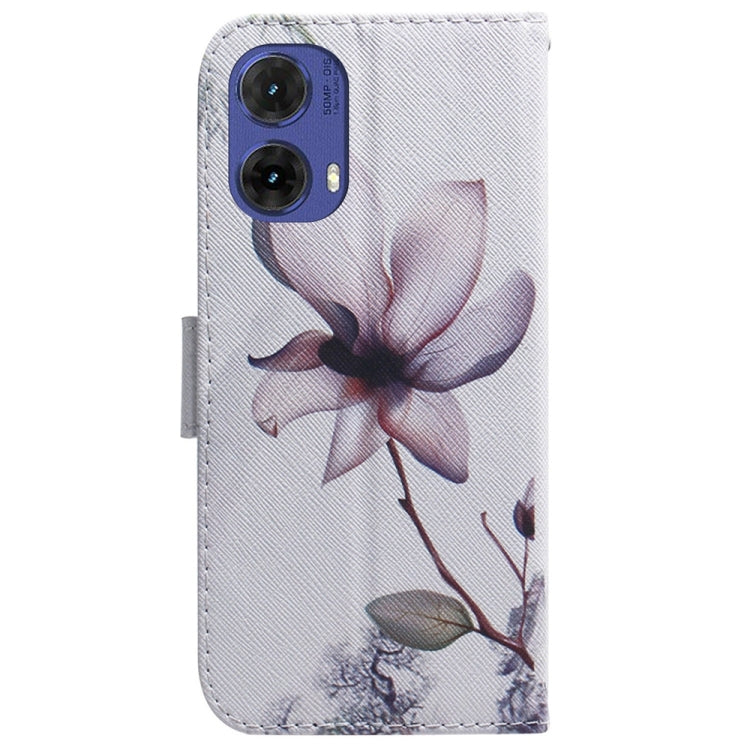 For Motorola Moto G85 Coloured Drawing Flip Leather Phone Case