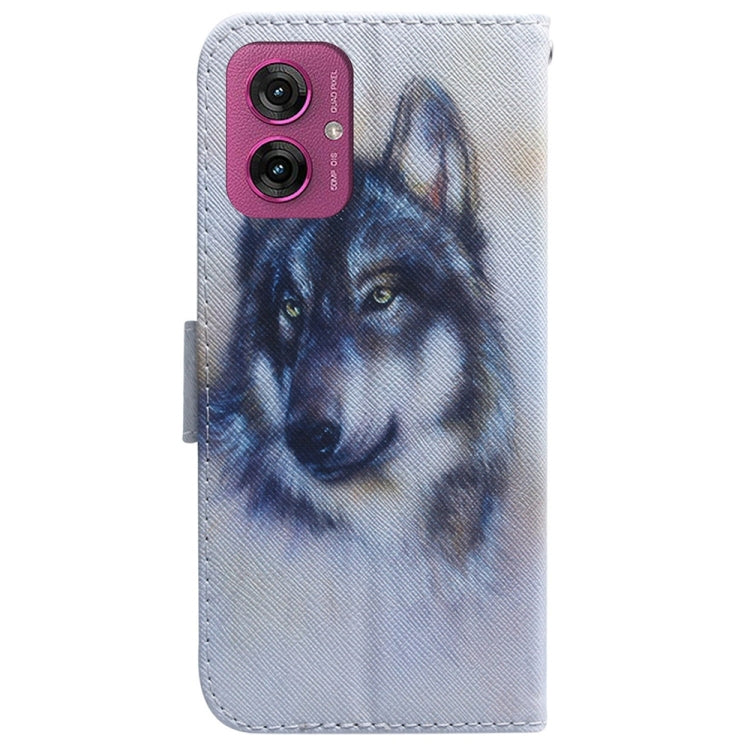 For Motorola Moto G55 Coloured Drawing Flip Leather Phone Case