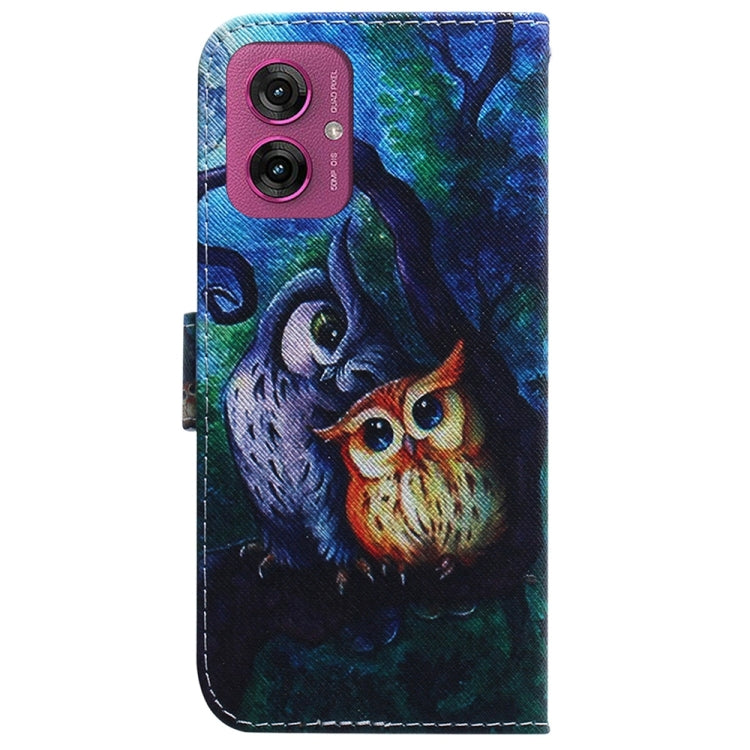 For Motorola Moto G55 Coloured Drawing Flip Leather Phone Case