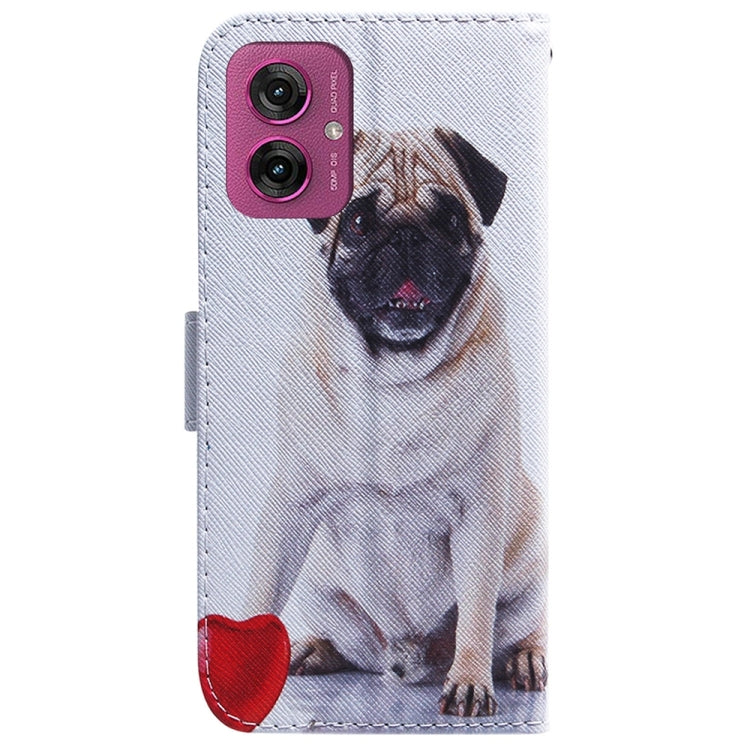 For Motorola Moto G55 Coloured Drawing Flip Leather Phone Case
