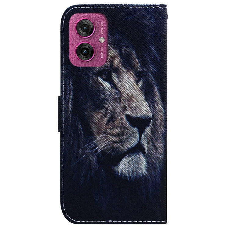 For Motorola Moto G55 Coloured Drawing Flip Leather Phone Case