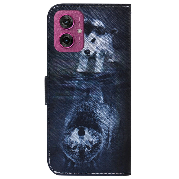For Motorola Moto G55 Coloured Drawing Flip Leather Phone Case