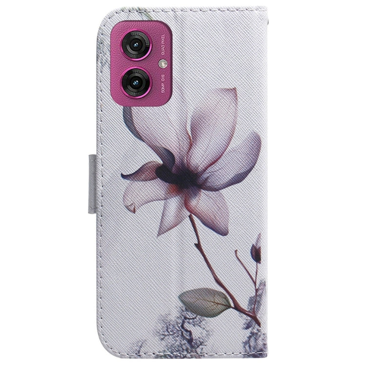 For Motorola Moto G55 Coloured Drawing Flip Leather Phone Case