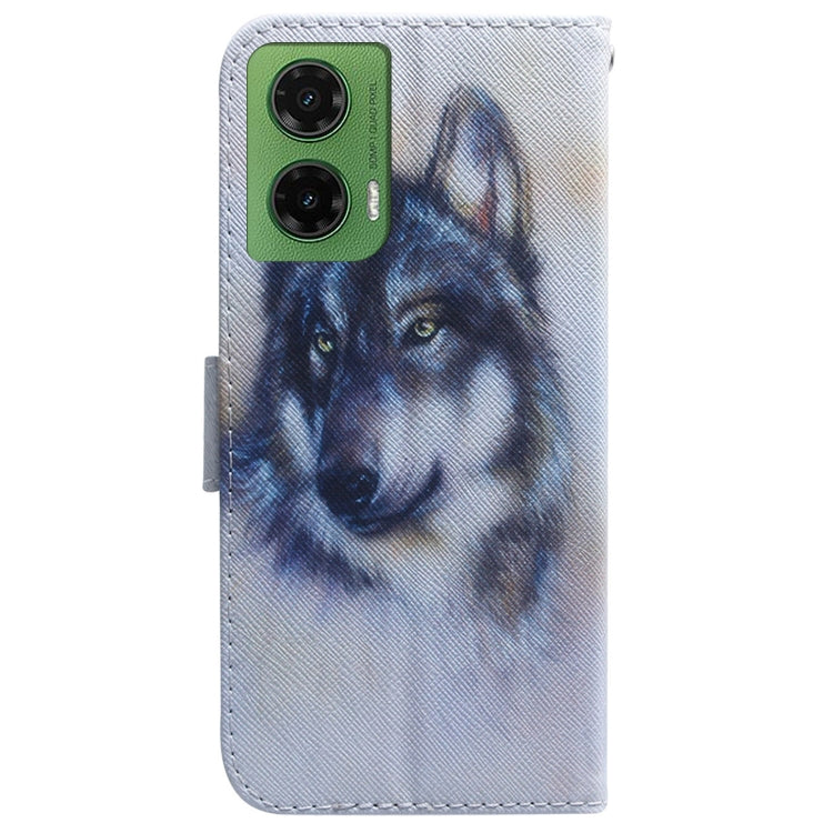 For Motorola Moto G35 Coloured Drawing Flip Leather Phone Case