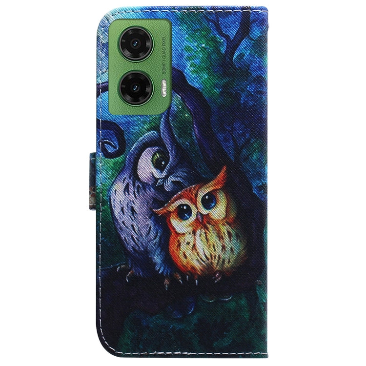 For Motorola Moto G35 Coloured Drawing Flip Leather Phone Case