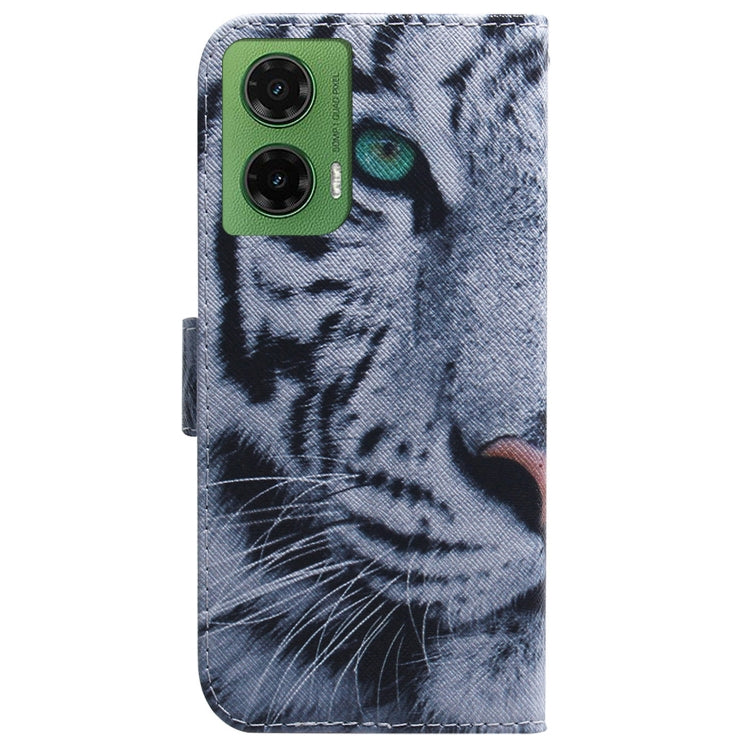 For Motorola Moto G35 Coloured Drawing Flip Leather Phone Case