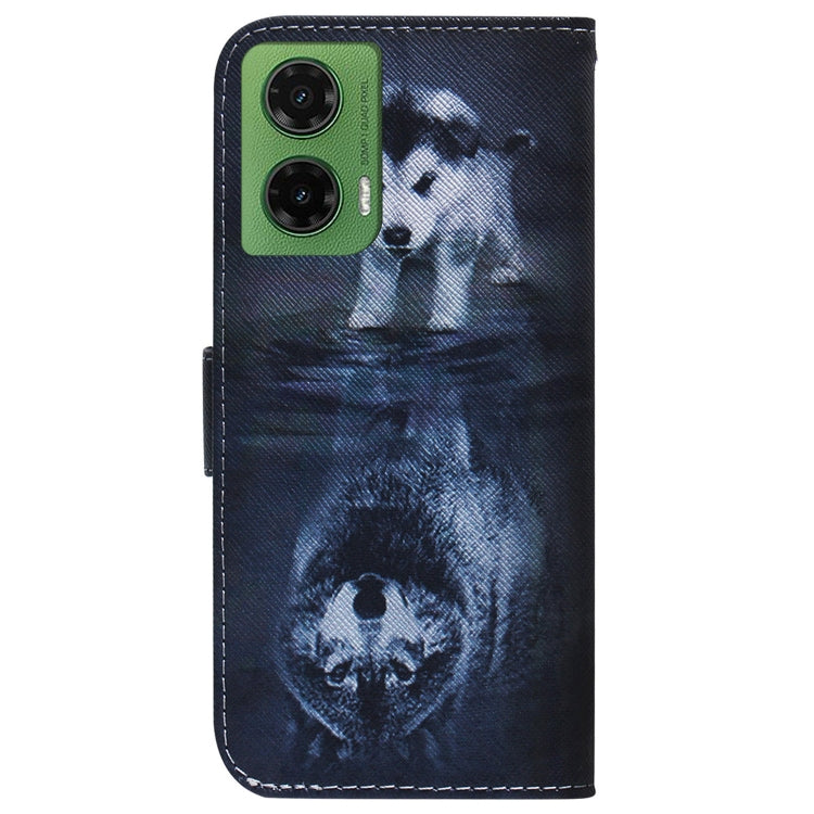 For Motorola Moto G35 Coloured Drawing Flip Leather Phone Case
